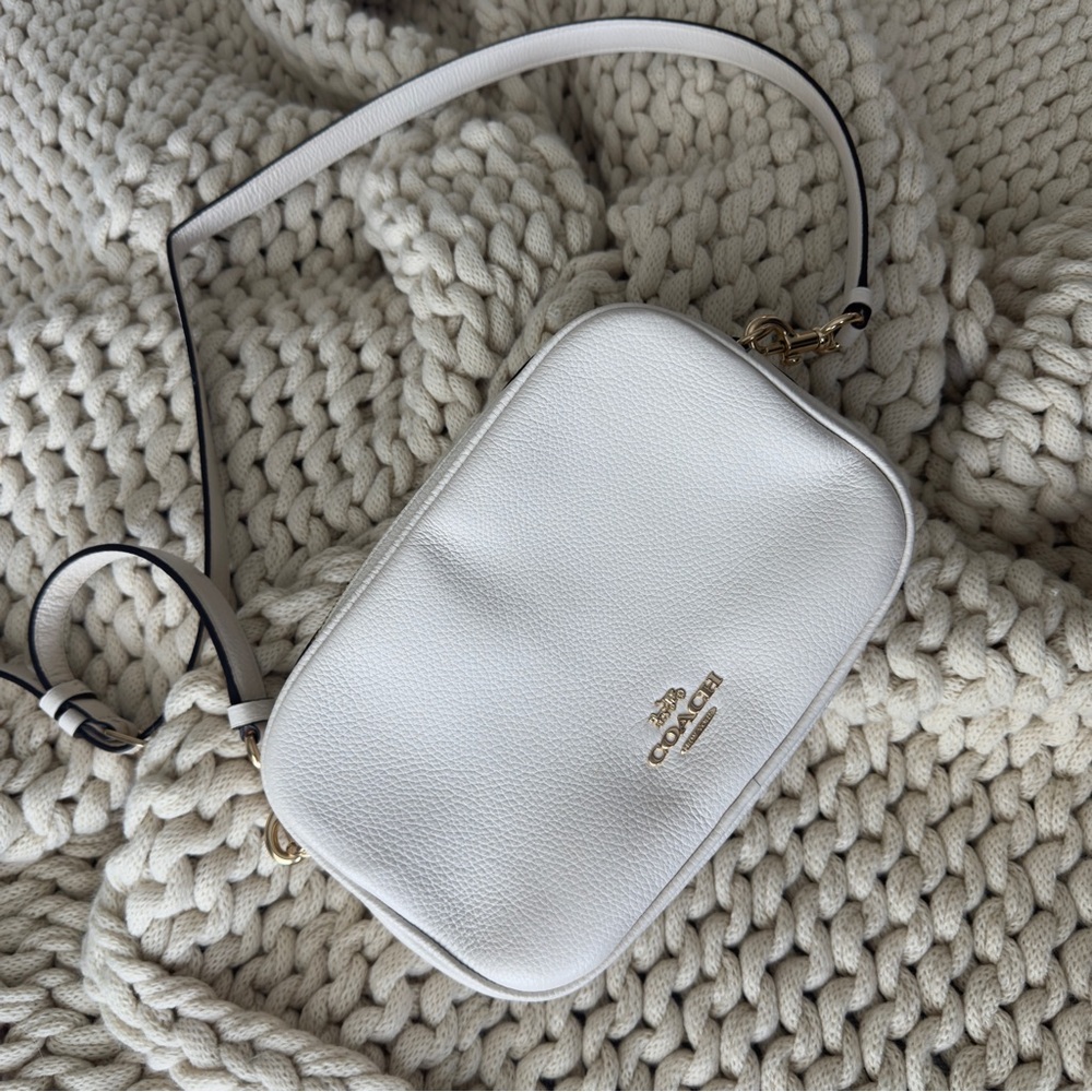 Coach White Crossbody Bag with Smooth Leather Finish